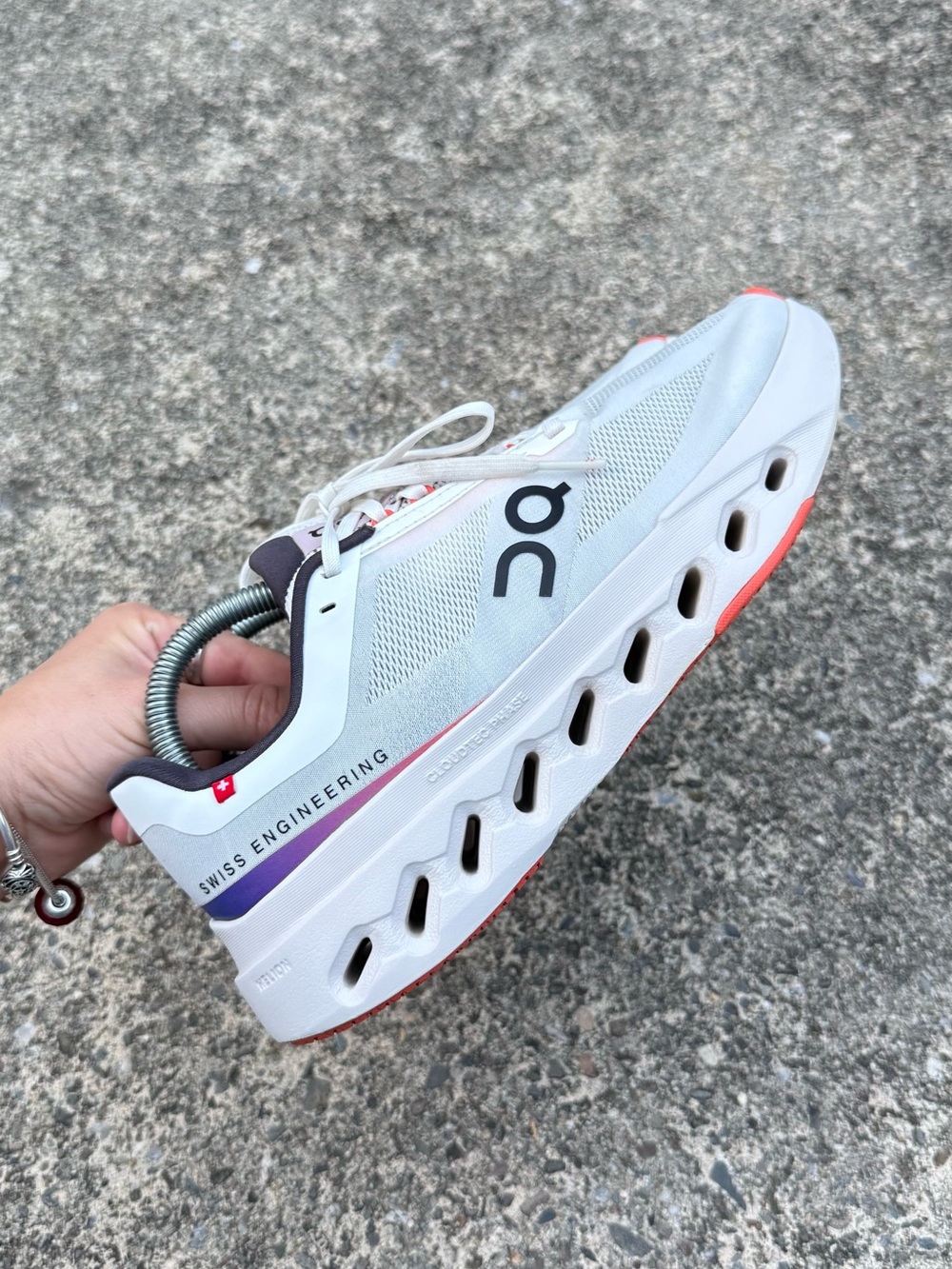 On Running Women’s Athletic Sneakers White Orange CloudTec® US 7.5